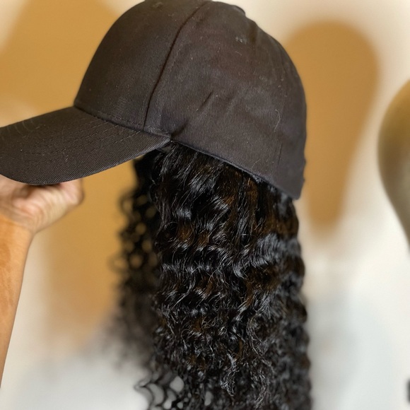 22” Brizillian Body Wave Black Adjustable Baseball Cap Wig | On The Go Wig - Picture 7 of 9